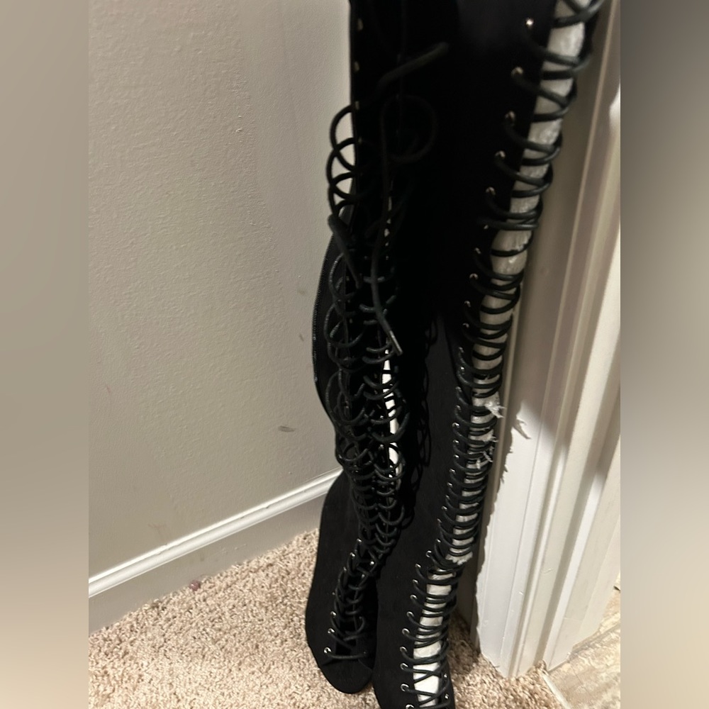 Open toe thigh high